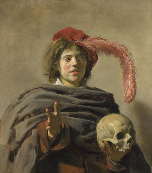 Junger Mann mit einem Schädel, Frans Hals von Meisterhafte Meister