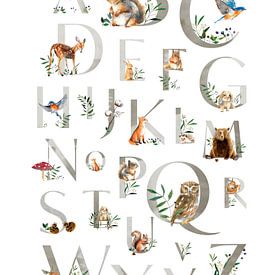 Waldtiere im Alphabet von IamHome Studio