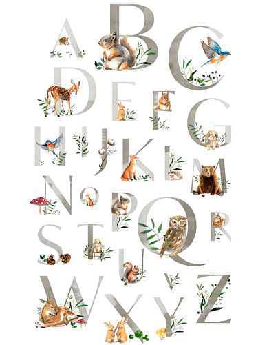Woodland Alphabet Animals
