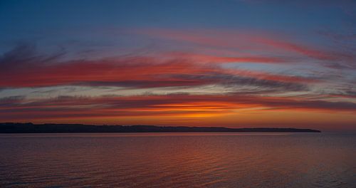 Bunter Morgenhimmel Vejle Fjord, Dänemark