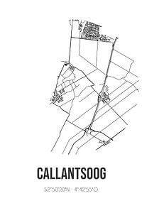 Callantsoog (Noord-Holland) | Landkaart | Zwart-wit van Rezona