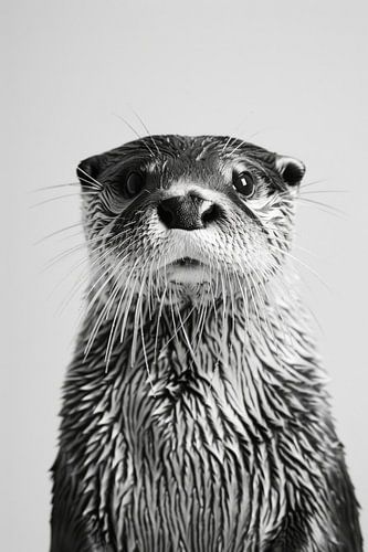 Otter in zwart-wit
