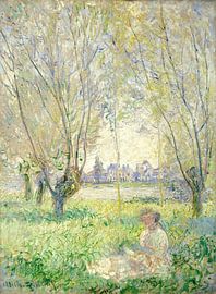 Frau unter Weiden sitzend - Claude Monet