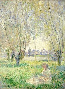 Frau unter Weiden sitzend - Claude Monet
