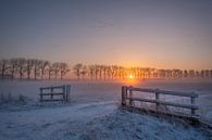 Winter landscape with sunrise by Moetwil en van Dijk - Fotografie thumbnail