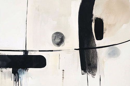 Minimalistische zwart-wit kunstwerk