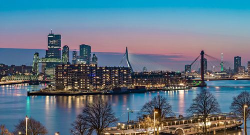 Rotterdam icons at sunset