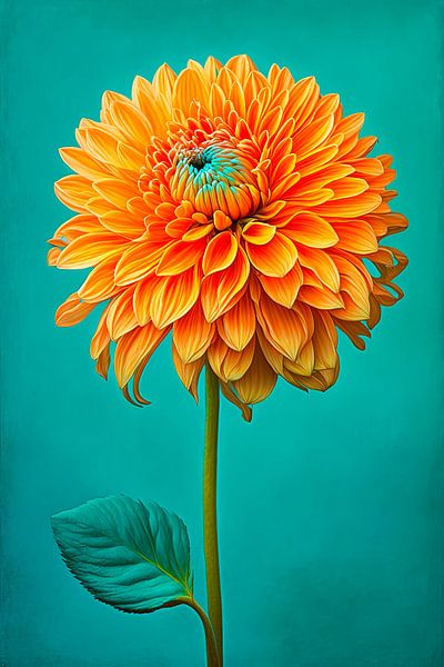 Orange Sommer Dahlia Blume von Vlindertuin-Art