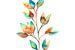 Kleurrijke Bladeren in Aquarel | Aquarel Schilderij van WatercolorWall