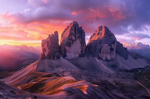 Awakening of the Dolomites at dawn