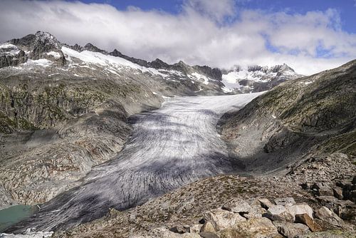 Spectaculair Zwitsers Alpenlandschap met gletsjer - krachtig berglandschap, glinsterend ijs en een indrukwekkende sfeer in het hooggebergte. Een krachtig motief voor echte Alpenliefhebbers.