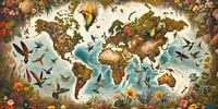 Wereldkaart van Natuur van Maps Are Art thumbnail