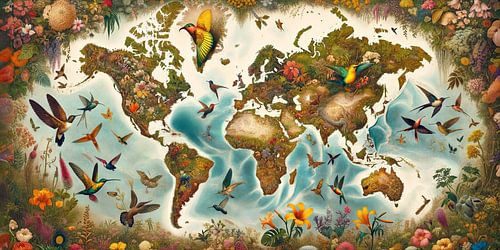 World map of Nature by Maps Are Art