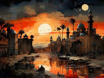 Marokko Casablanca Skizze von PixelPrestige