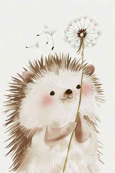 Illustration de hérisson pour chambre d'enfant par Poster Art Shop