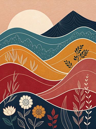 Boho Sunset Landscape