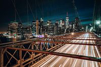 Manhattan New York Brooklyn Bridge traffic lights