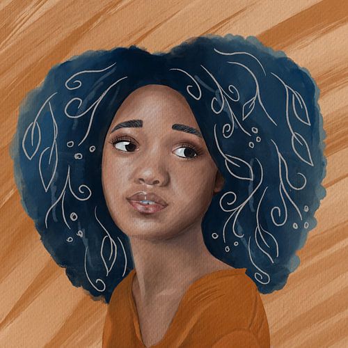Portrait numérique du lundi bleu sur Irma Knuistingh Neven