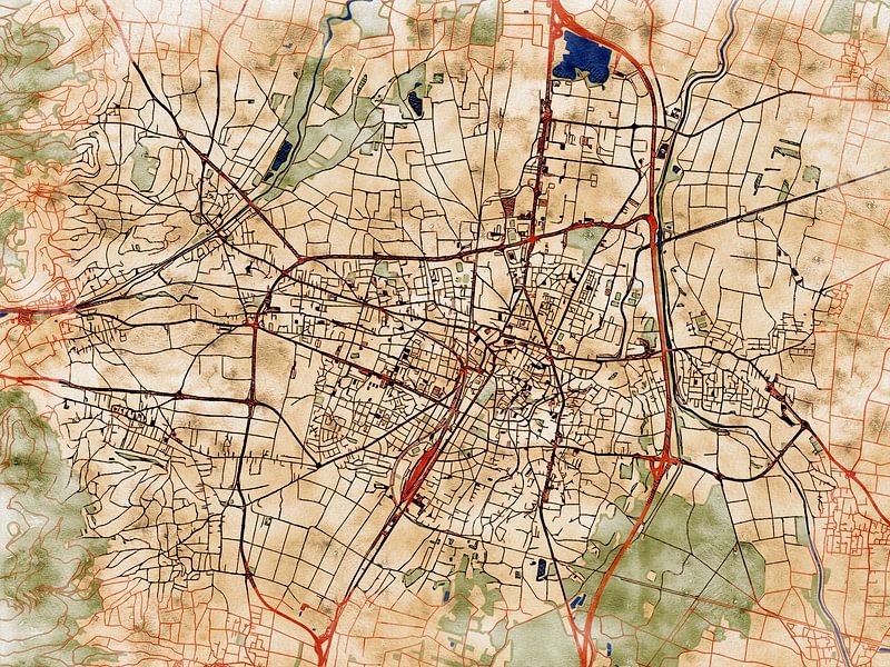 Map of Colmar with the style 'Serene Summer' by Maporia