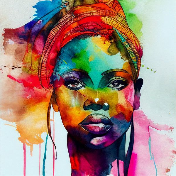 Gemälde Malerei einer Afrikanischen Frau Illustration von Animaflora PicsStock