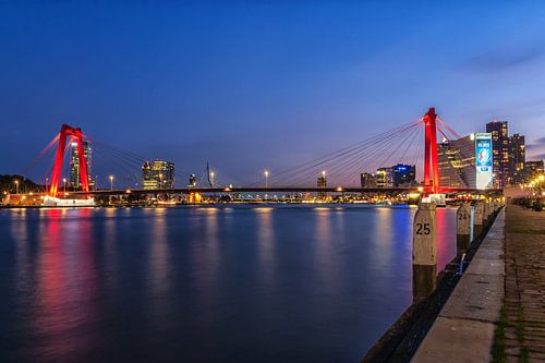 Willemsbrug Rotterdam in het blauwe uur