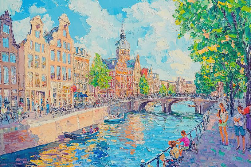 Amsterdam van Abstract Schilderij