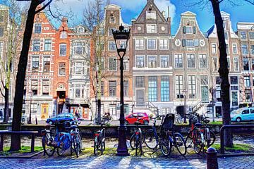 Amsterdam city centre in the winter