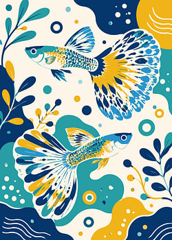 Abstrakte Illustration eines Guppys