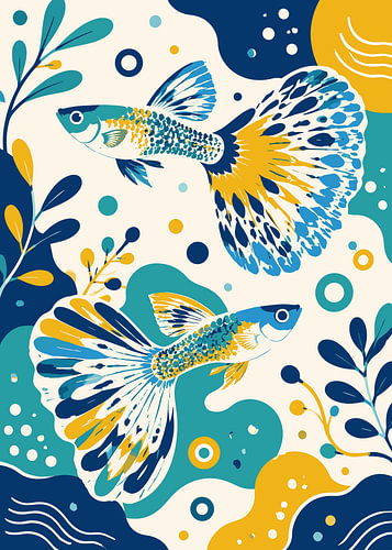 Illustration abstraite d'un guppy