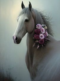 Portrait d'un cheval sur Nicolette Vermeulen