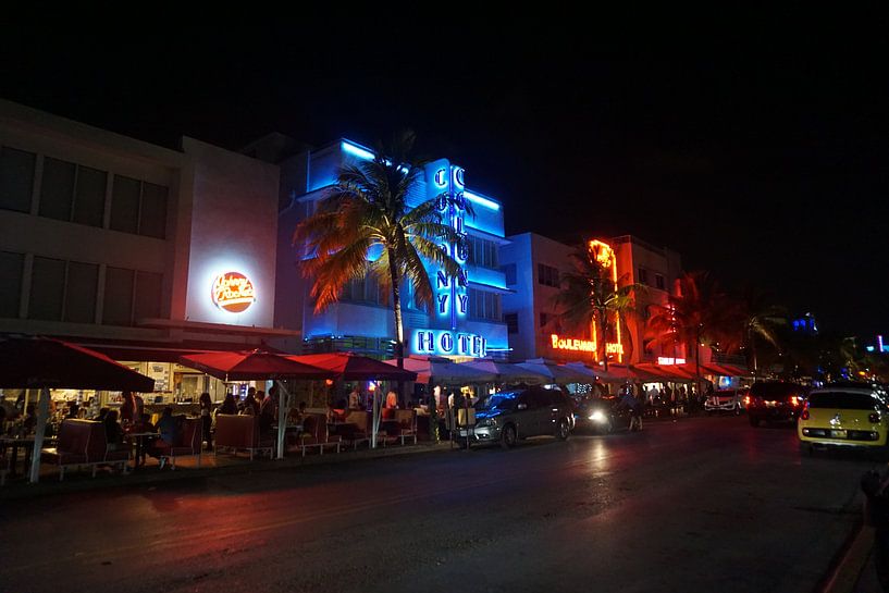 Kleurrijke avond in Miami Beach van Nynke Nicolai