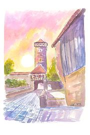 Röder Gate Rothenburg ob der Tauber au coucher du soleil