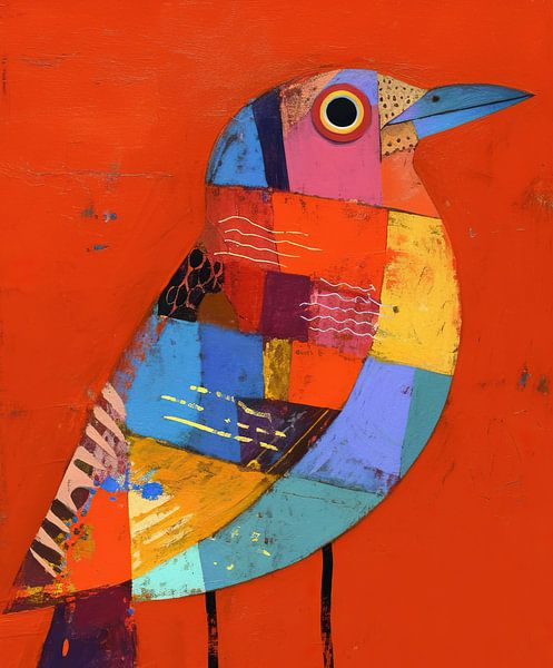 Vogel met Kleur | Vogel met Kleurvlakken van ARTEO Schilderijen