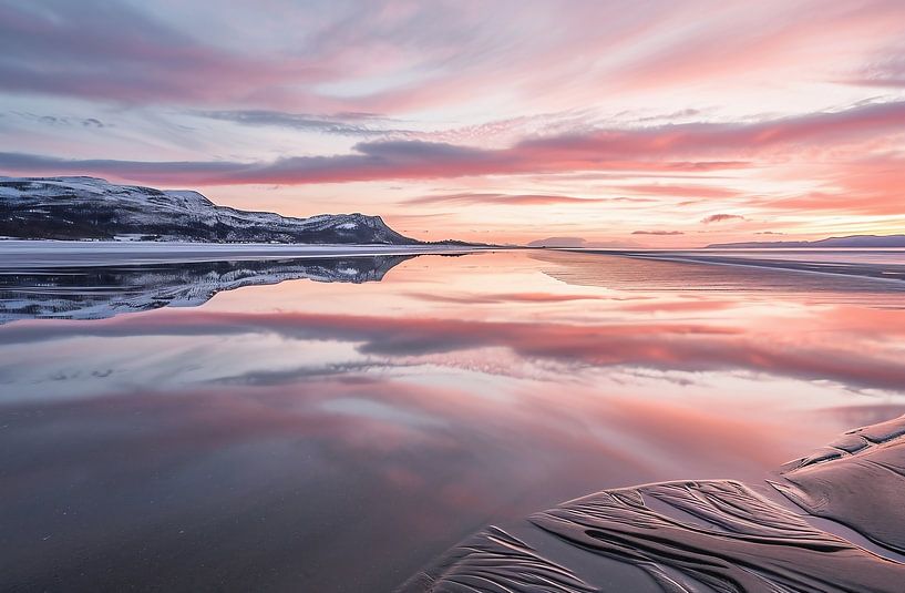 Goldenes Licht an Neuseelands Küste von fernlichtsicht