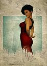 Vrouw van de wereld - Laverne met rode jurk van Jan Keteleer thumbnail