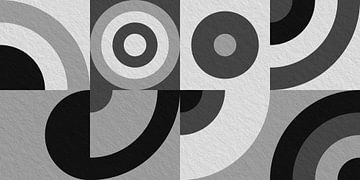 Modern minimalistisch geometrisch kunstwerk met cirkels en vierkanten 4 van Dina Dankers
