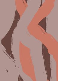 Abstract shapes and lines in terracotta, brown, taupe. by Dina Dankers