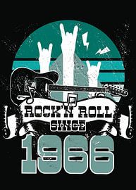 Rock N Roll Since 1966 Father's Day Gift for Dads by Millennial Prints