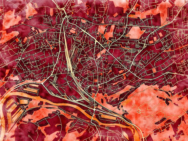 Kaart van Witten in de stijl 'Amber Autumn' van Maporia