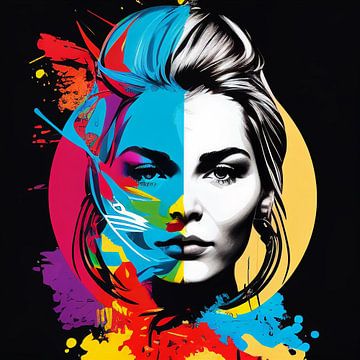 Portret mooie vrouw popart van Bianca ter Riet
