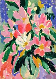 Bunter Blumenstrauß in expressiver Malerei von Niklas Maximilian