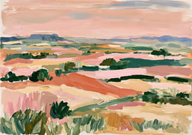 Abstrakte Landschaft in Pastelltönen und Erdfarben