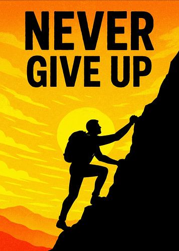 Gib niemals auf, strebe weiter nach deinen Zielen