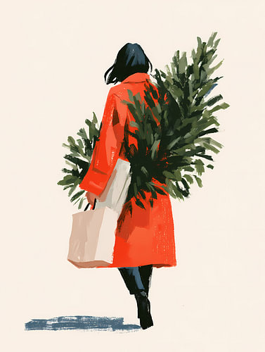 Carrying the Christmas Tree Home