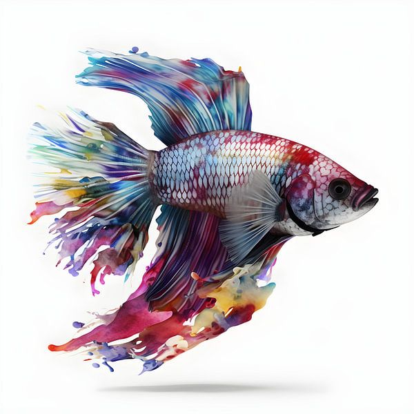 Siamese fighting fish by Uncoloredx12