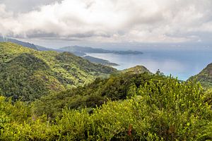 Panoramablick auf die Küstenlandschaft auf der Seychelleninsel Mahé