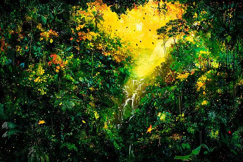 Tropisch landschap met waterval