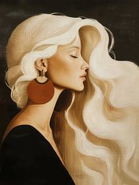 Golden Waves, modern portret van Carla Van Iersel