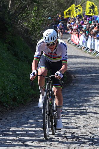 Tadej Pogacar on the Koppenberg
