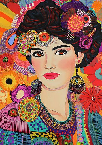 Portrait Latina Earrings Colourful Face Jewellery